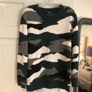 Aqua Cashmere Camo Sweater